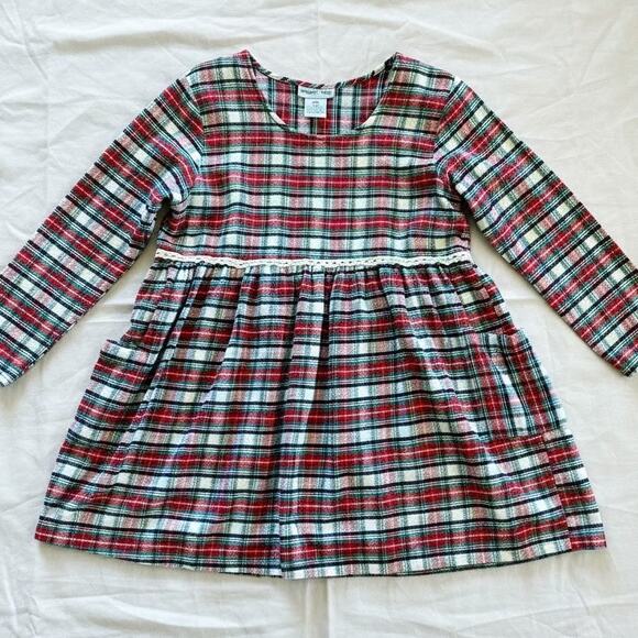 Bonnie Evans Vintage Plaid Tartan Flair Red Holiday Dress Girls Large - Picture 1 of 15